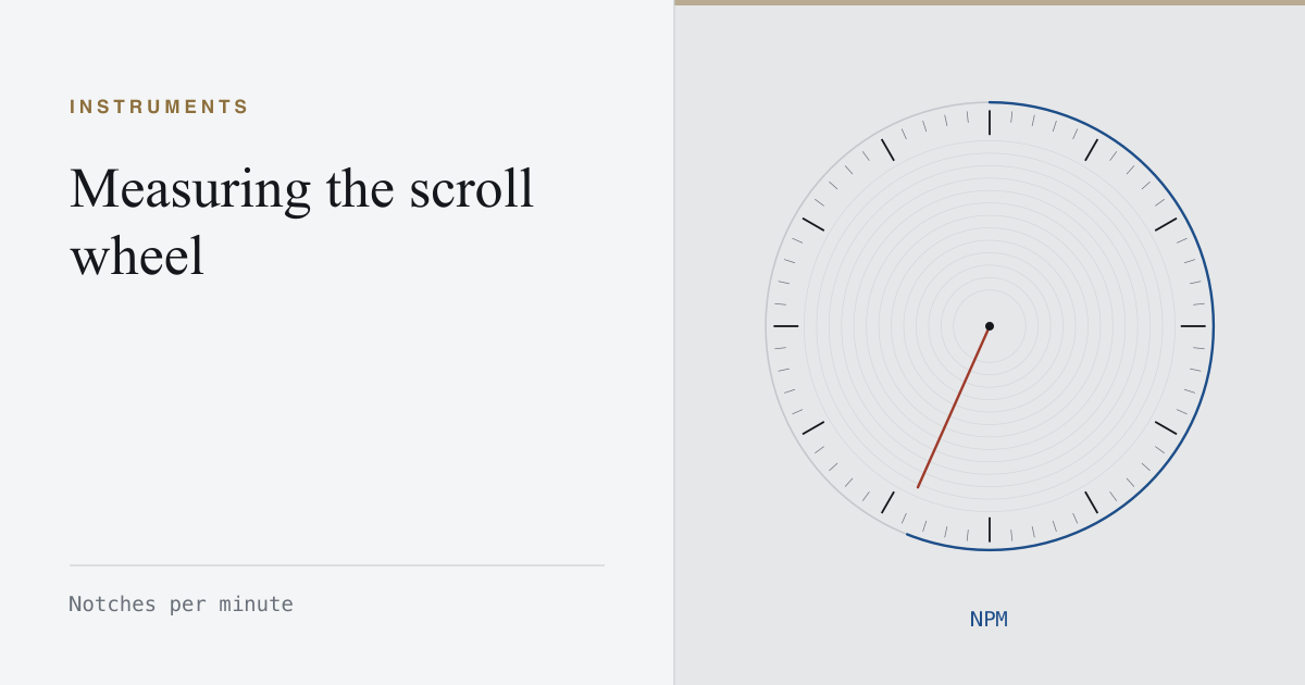 A chronometer dial marked notches per minute